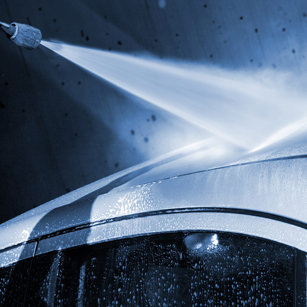 car with jet spray in force